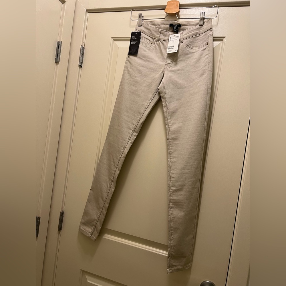 H&M Tan Superstretch Skinny Fit Jeans - 4